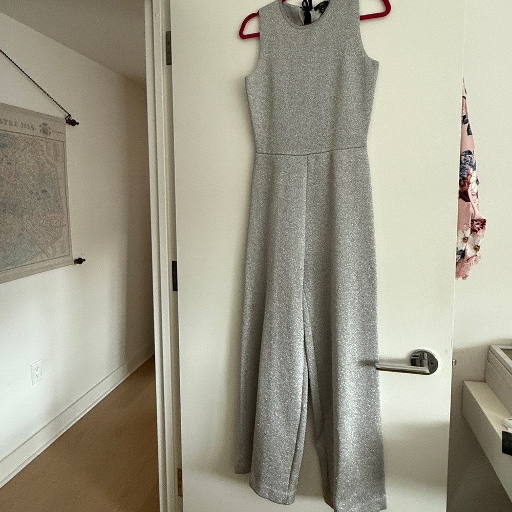 Jcrew metallic knit wide leg jumpsuit